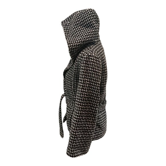 Jack By BB Dakota Hooded Polyester Wool Blend Wrap Tie Coat Size XS - Picture 5 of 8